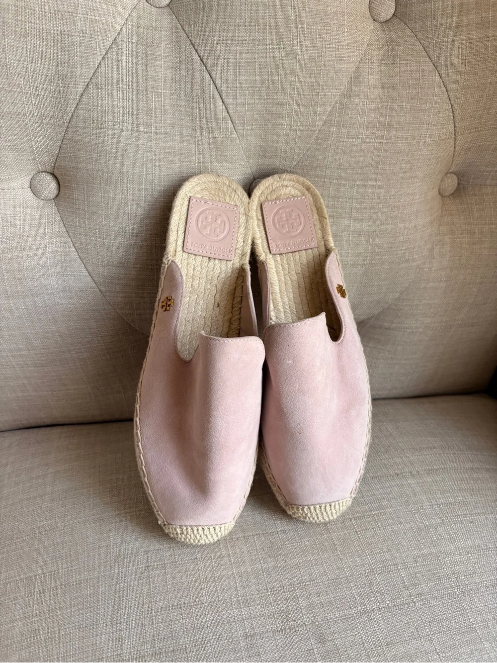 Women's Pink Suede Espadrille Mules- NEW!